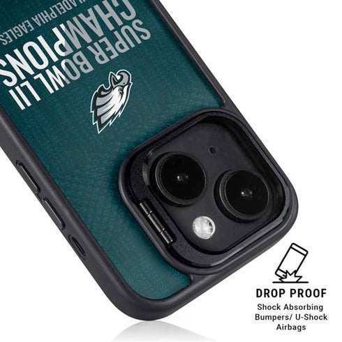 NFL Philadelphia Eagles Super Bowl LII Champions iPhone 15 Kickstand Case